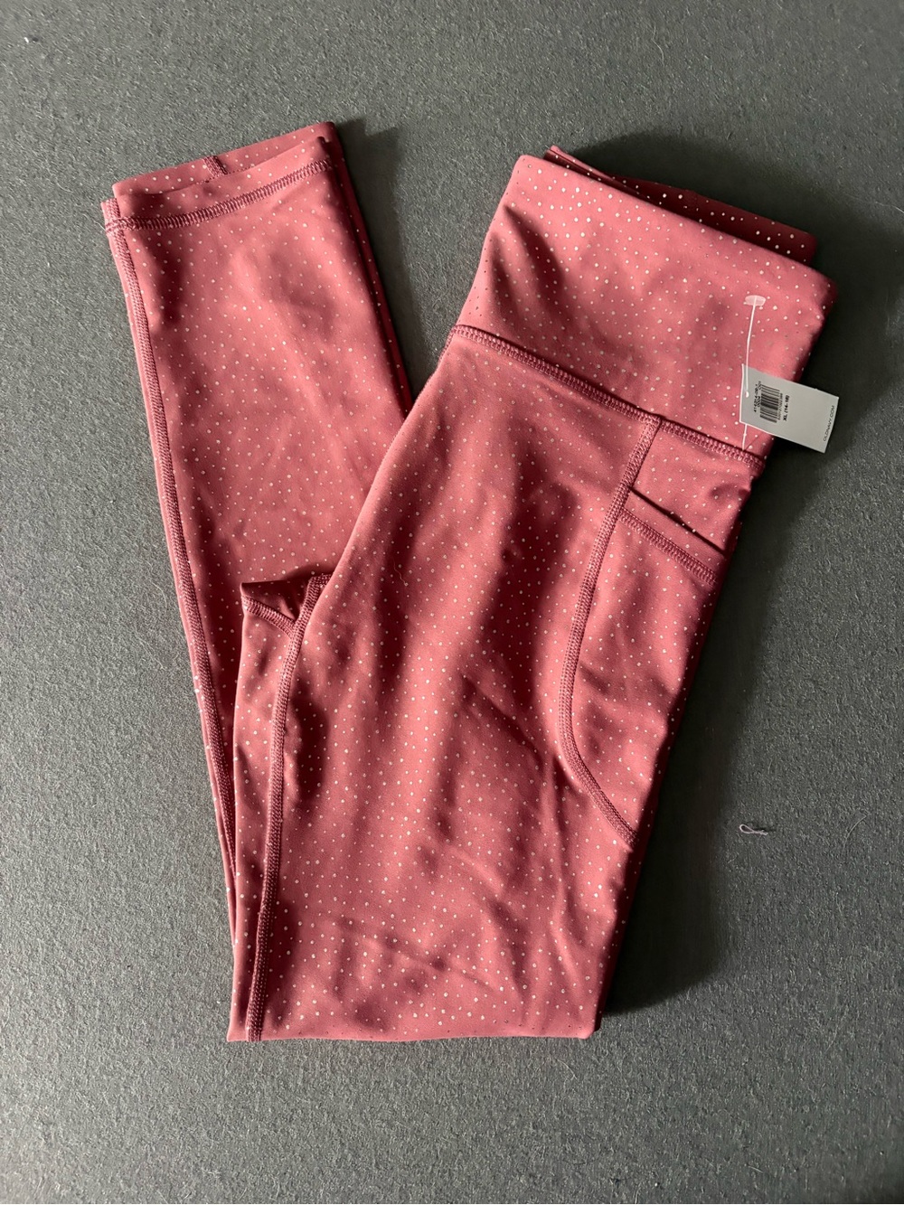 Old Navy Dusty Rose Girls' Leggings with Tiny silver Dot Print